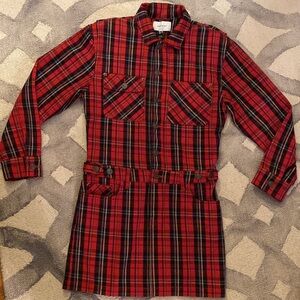 Current/Elliot Red Tartan Plaid Jumpsuit Dress Small